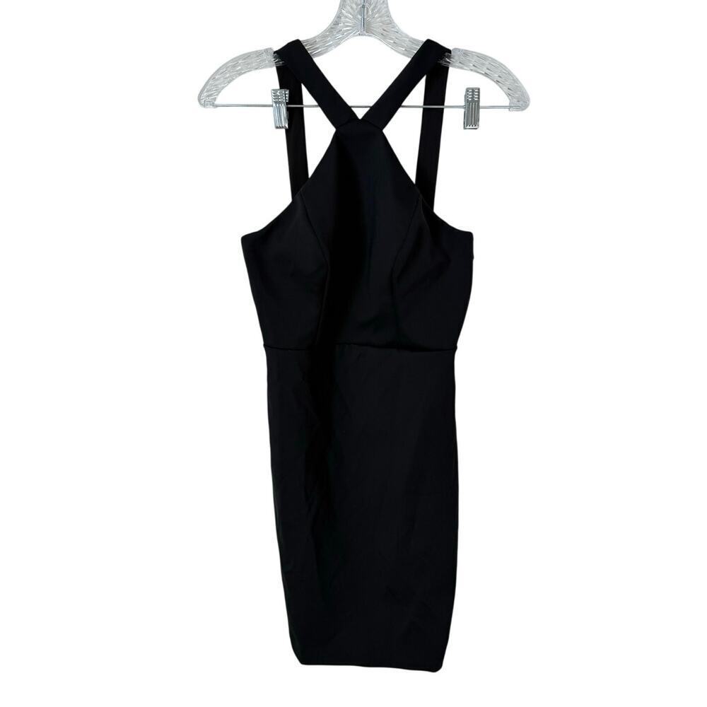 Aidan by Aidan Mattox Caged Back Black Short Dress Size 0